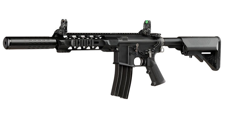 SRC M4 Zaros-S Silenced Vollmetall GBB 6mm BB schwarz - Forged Receiver Edition Bild 1