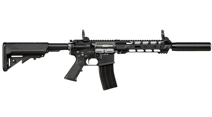 SRC M4 Zaros-S Silenced Vollmetall GBB 6mm BB schwarz - Forged Receiver Edition Bild 2