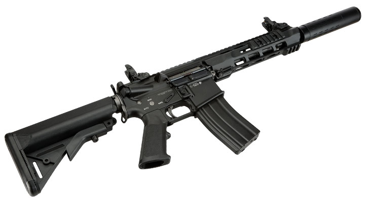 SRC M4 Zaros-S Silenced Vollmetall GBB 6mm BB schwarz - Forged Receiver Edition Bild 4
