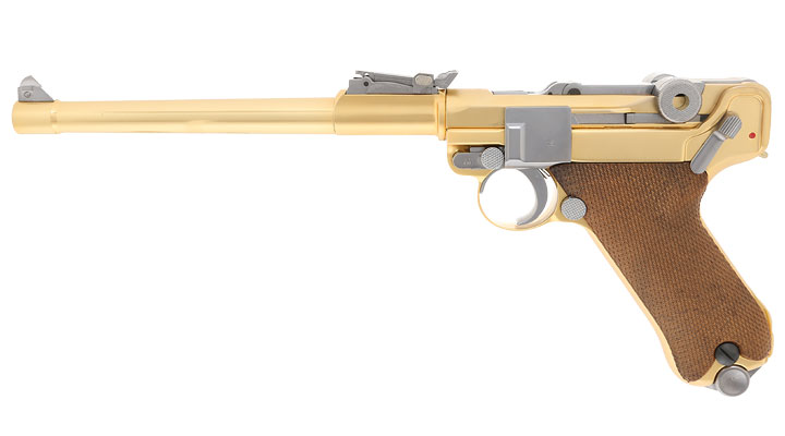 Wei-ETech P08 Airsoft Vollmetall GBB 6mm BB Gold-Plated-Finish Version - 8 Zoll Version Bild 1