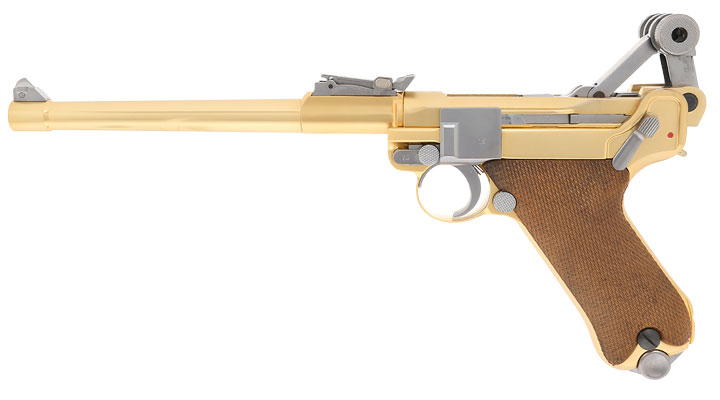 Wei-ETech P08 Airsoft Vollmetall GBB 6mm BB Gold-Plated-Finish Version - 8 Zoll Version Bild 2