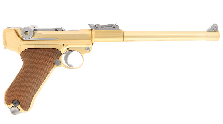 Wei-ETech P08 Airsoft Vollmetall GBB 6mm BB Gold-Plated-Finish Version - 8 Zoll Version Bild 3