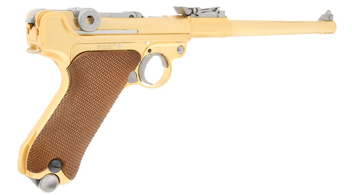 Wei-ETech P08 Airsoft Vollmetall GBB 6mm BB Gold-Plated-Finish Version - 8 Zoll Version Bild 4