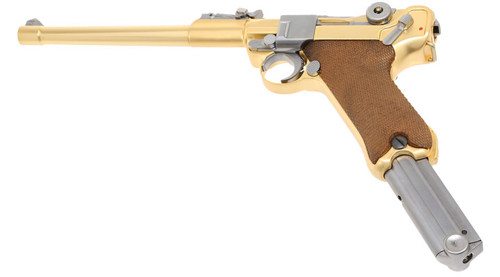 Wei-ETech P08 Airsoft Vollmetall GBB 6mm BB Gold-Plated-Finish Version - 8 Zoll Version Bild 5