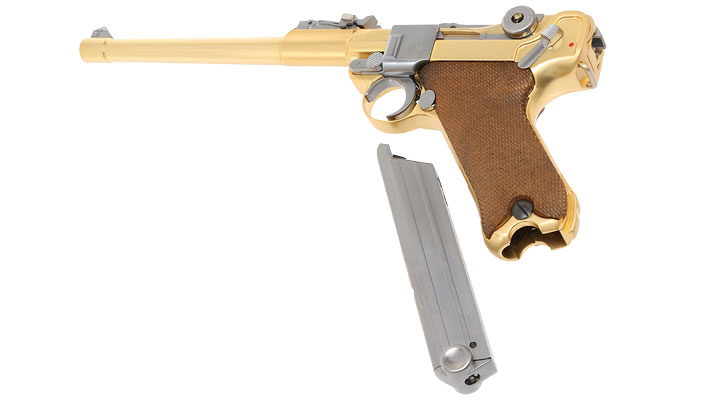 Wei-ETech P08 Airsoft Vollmetall GBB 6mm BB Gold-Plated-Finish Version - 8 Zoll Version Bild 6
