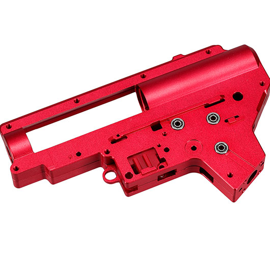 Evolution 8mm CNC 7075 Aluminium Gearboxgehuse Version 2 rot inkl. Kugellager / Switch-Assembly Bild 1