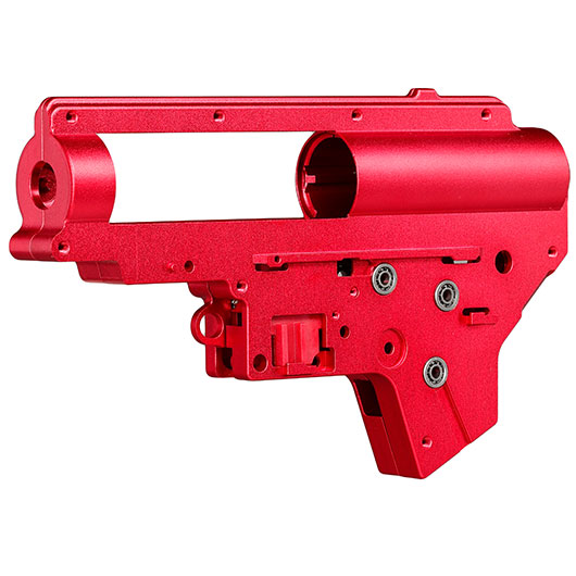 Evolution 8mm CNC 7075 Aluminium Gearboxgehuse Version 2 rot inkl. Kugellager / Switch-Assembly Bild 2