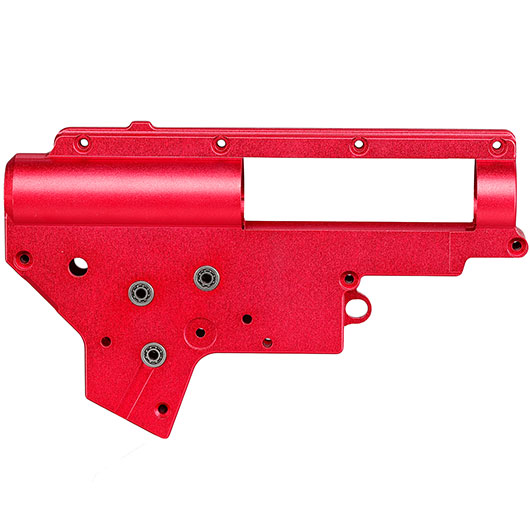Evolution 8mm CNC 7075 Aluminium Gearboxgehuse Version 2 rot inkl. Kugellager / Switch-Assembly Bild 4