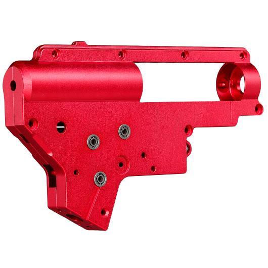 Evolution 8mm CNC 7075 Aluminium Gearboxgehuse Version 2 rot inkl. Kugellager / Switch-Assembly Bild 5