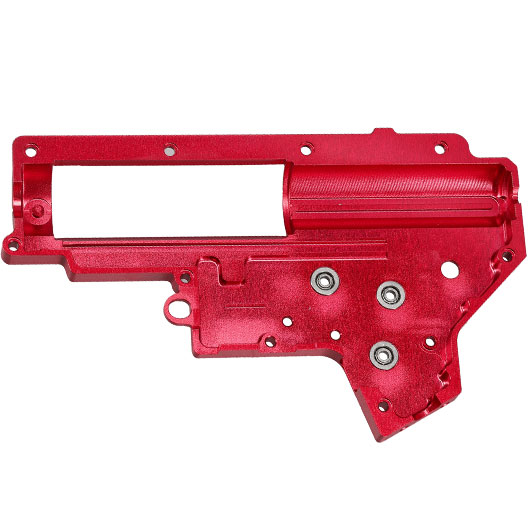 Evolution 8mm CNC 7075 Aluminium Gearboxgehuse Version 2 rot inkl. Kugellager / Switch-Assembly Bild 6