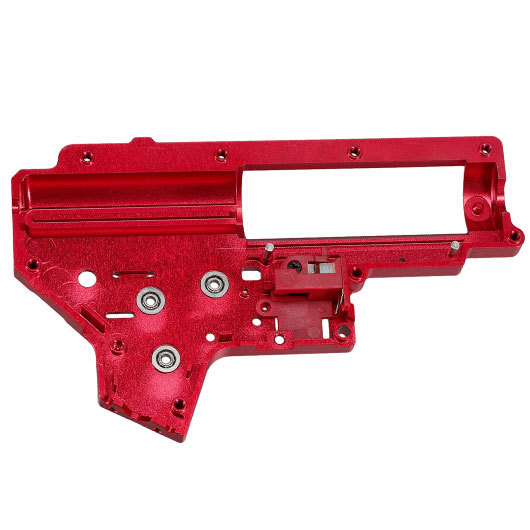 Evolution 8mm CNC 7075 Aluminium Gearboxgehuse Version 2 rot inkl. Kugellager / Switch-Assembly Bild 7