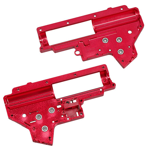 Evolution 8mm CNC 7075 Aluminium Gearboxgehuse Version 2 rot inkl. Kugellager / Switch-Assembly Bild 8