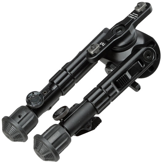 UTG M-LOK Heavy Duty Recon 360 Grad Fine Tune Metall Zweibein - Gummife 133 - 172 mm schwarz