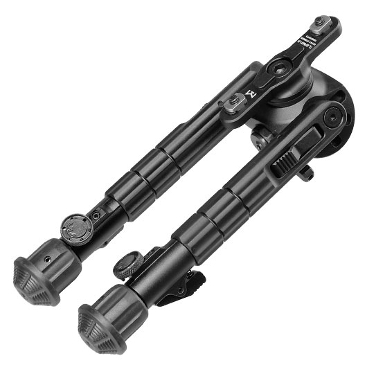 UTG M-LOK Heavy Duty Recon 360 Grad Fine Tune Metall Zweibein - Gummife 160 - 230 mm schwarz