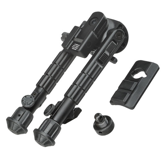 UTG Heavy Duty Recon 360 Grad Fine Tune Metall Zweibein - Gummife 160 - 230 mm schwarz - Version 3