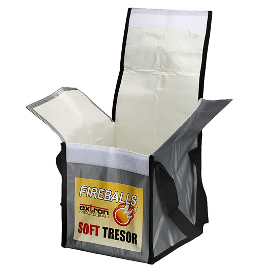 Extron Fireballs Soft Tresor 20 x 20 x 20 cm Feuerfeste Sicherheitstasche f. Brandschutzgranulat grau Bild 3