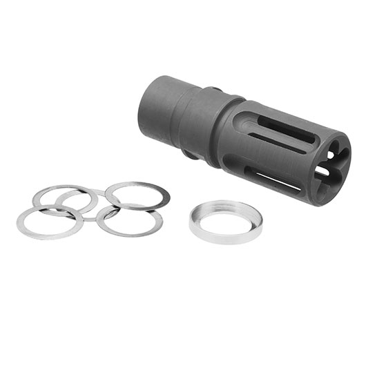 Evolution CNC Stahl Birdcage Flash-Hider stahlgrau 14mm- Bild 6