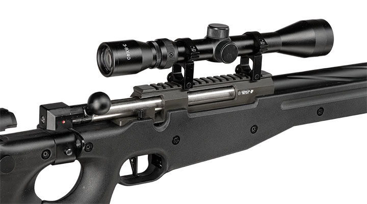 Well L96 AWS-338 Snipergewehr inkl. Zweibein / Zielfernrohr Springer 6mm BB schwarz - Spiral Barrel Edition Bild 10