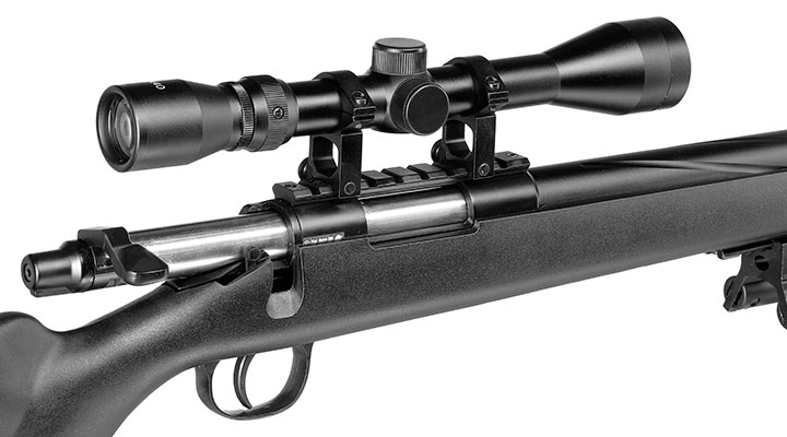 Well M700 Snipergewehr inkl. Zweibein / Zielfernrohr Springer 6mm BB schwarz - Spiral Barrel Edition Bild 10