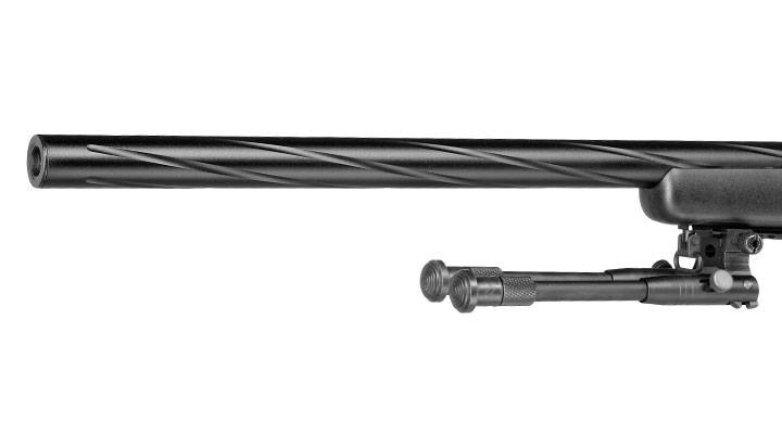 Well M700 Snipergewehr inkl. Zweibein / Zielfernrohr Springer 6mm BB schwarz - Spiral Barrel Edition Bild 7