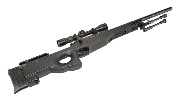 Well L96 Snipergewehr inkl. Zweibein / Zielfernrohr Springer 6mm BB schwarz - Spiral Barrel Edition Bild 5