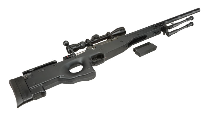 Well L96 Snipergewehr inkl. Zweibein / Zielfernrohr Springer 6mm BB schwarz - Spiral Barrel Edition Bild 6