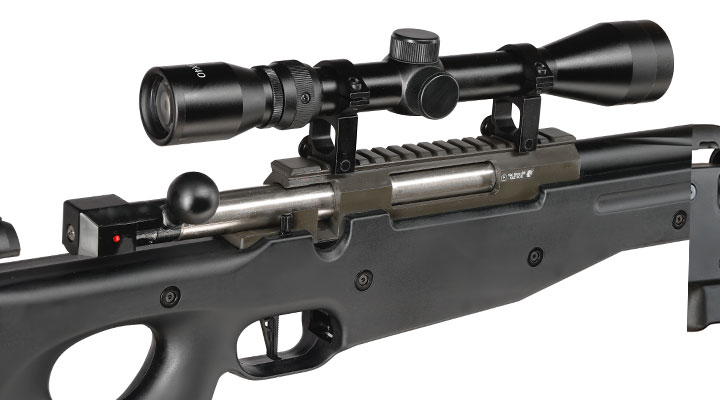 Well L96 Snipergewehr inkl. Zweibein / Zielfernrohr Springer 6mm BB schwarz - Spiral Barrel Edition Bild 9
