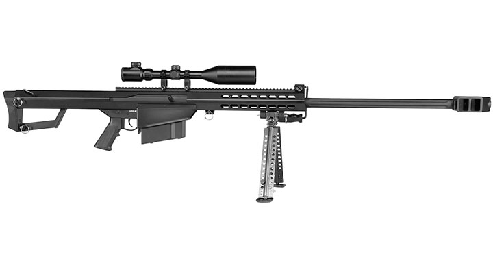 Snow Wolf Barrett M82A1 Vollmetall Bolt-Action Snipergewehr Springer 6mm BB schwarz inkl. 3-9x50E Zielfernrohr Bild 2