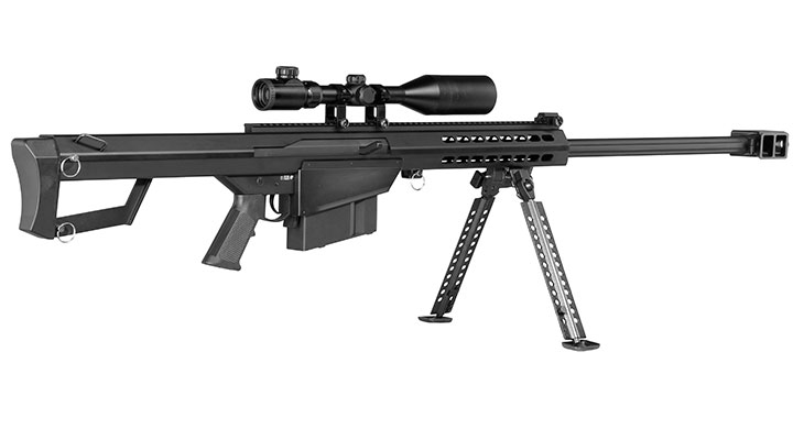 Snow Wolf Barrett M82A1 Vollmetall Bolt-Action Snipergewehr Springer 6mm BB schwarz inkl. 3-9x50E Zielfernrohr Bild 3