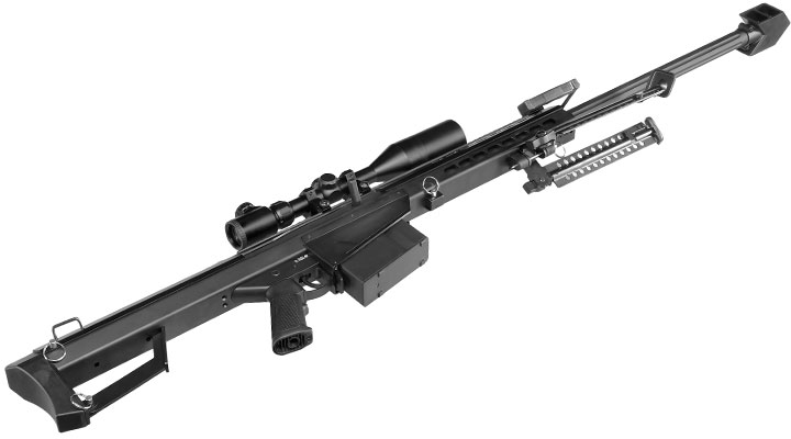 Snow Wolf Barrett M82A1 Vollmetall Bolt-Action Snipergewehr Springer 6mm BB schwarz inkl. 3-9x50E Zielfernrohr Bild 4
