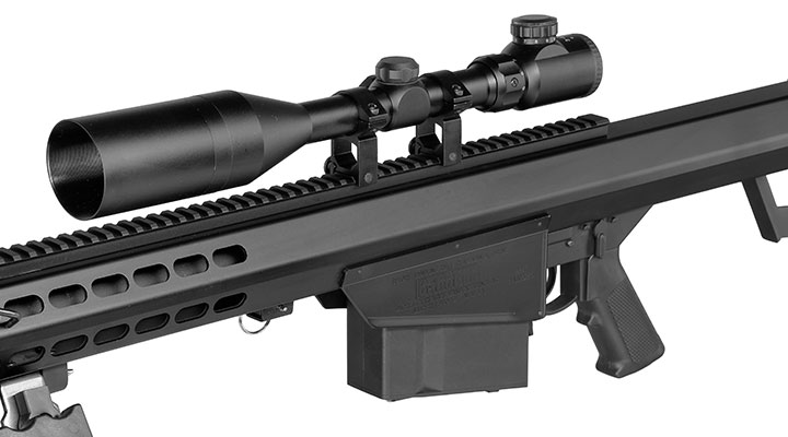 Snow Wolf Barrett M82A1 Vollmetall Bolt-Action Snipergewehr Springer 6mm BB schwarz inkl. 3-9x50E Zielfernrohr Bild 7
