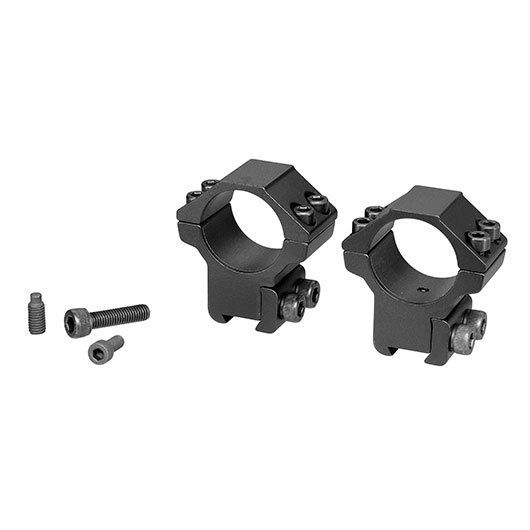 UTG Medium Profile Rings f. 25,4 mm Zielfernrohre f. 10 - 11mm Dovetail Schienen (2 Stck) schwarz