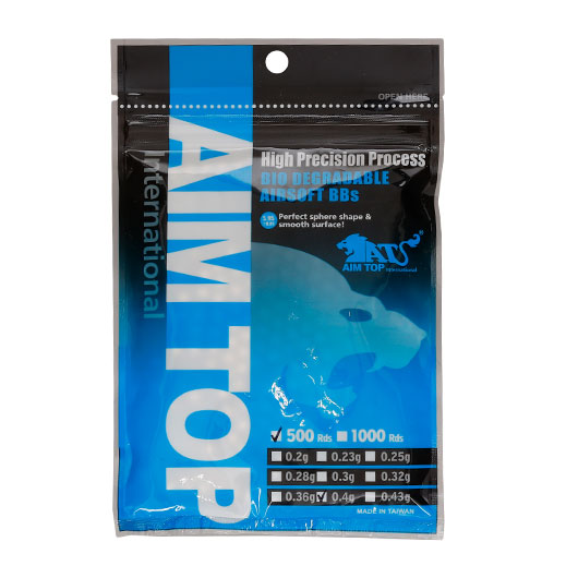 AIM Top High Precision BIO 0.40g 500er Beutel hellgrau