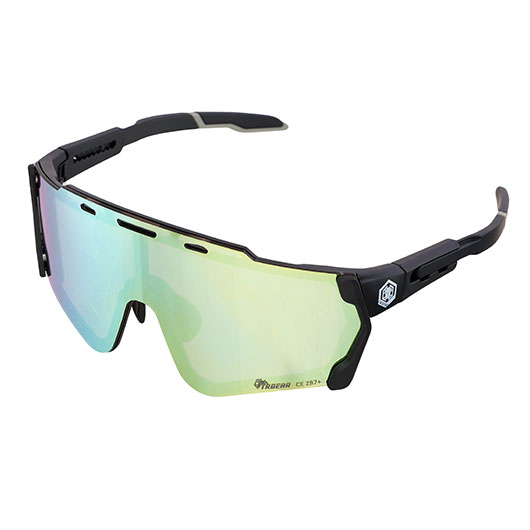 TRGear Tactical Shooting Goggle Schiebrille Komplettset mit Etui schwarz - Glasfarbe gold Bild 1