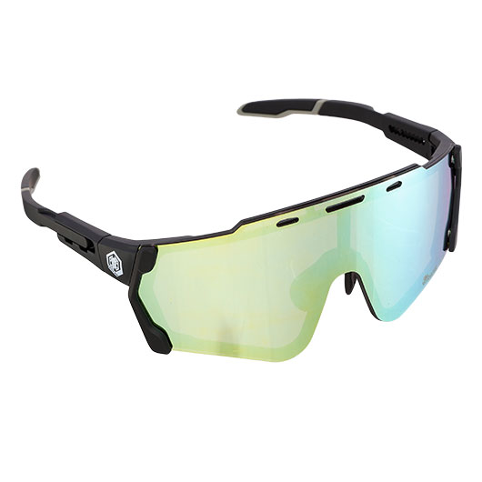 TRGear Tactical Shooting Goggle Schiebrille Komplettset mit Etui schwarz - Glasfarbe gold Bild 2
