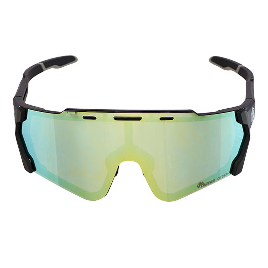 TRGear Tactical Shooting Goggle Schiebrille Komplettset mit Etui schwarz - Glasfarbe gold Bild 3