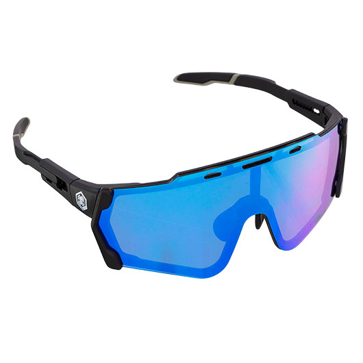 TRGear Tactical Shooting Goggle Schiebrille Komplettset mit Etui schwarz - Glasfarbe blau Bild 2
