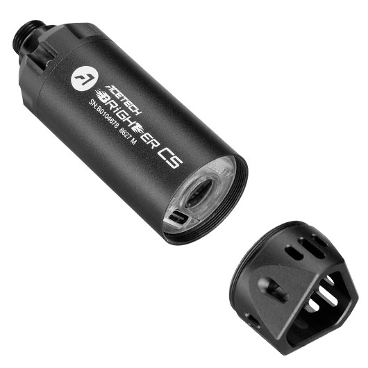 Acetech Brighter CS Aluminium Silencer Mini Tracer Unit inkl. LiPo Akku 11mm+ / 14mm- schwarz Bild 8