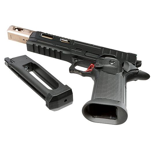 KJ Works Hi-Capa KP-19 Compensator Vollmetall CO2BB 6mm BB schwarz / bronze Bild 6