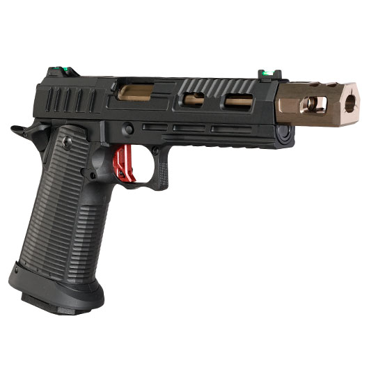 KJ Works Hi-Capa KP-19 Compensator Vollmetall CO2BB 6mm BB schwarz / bronze Bild 7