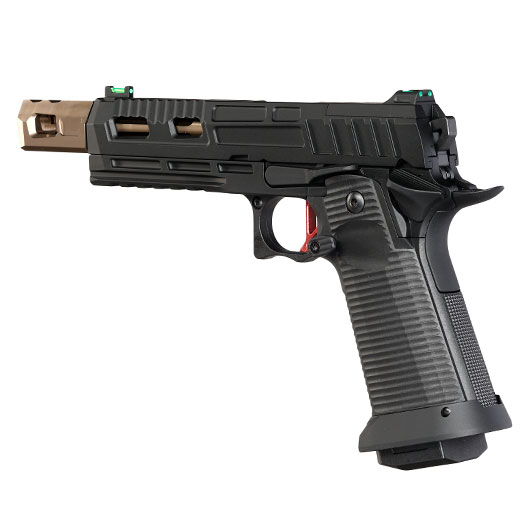 KJ Works Hi-Capa KP-19 Compensator Vollmetall CO2BB 6mm BB schwarz / bronze Bild 8