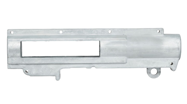 ICS M4 / M16 Split-Design Gearbox M120 komplett Standard Bore-Up Version oben silber MA-56 Bild 3
