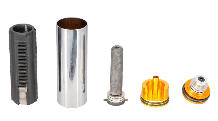 ICS M4 / M16 Split-Design Gearbox M120 komplett Standard Bore-Up Version oben silber MA-56 Bild 7