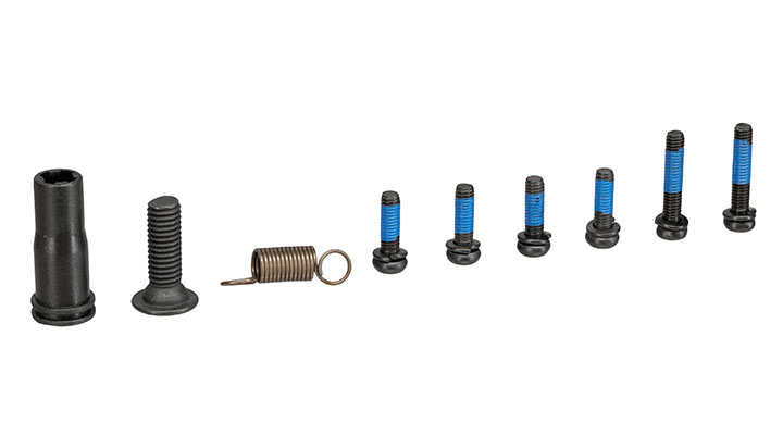 ICS M4 / M16 Split-Design Gearbox M120 komplett Standard Bore-Up Version oben silber MA-56 Bild 9