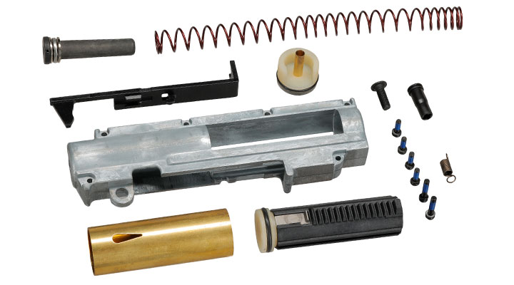 ICS M4 / M16 Split-Design Gearbox M120 komplett Standard Version oben silber MA-47