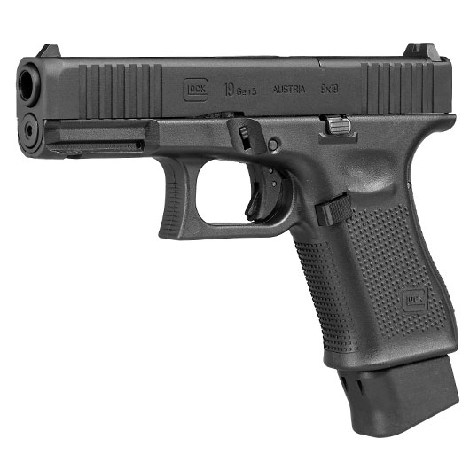 Glock 19 Gen. 5 MOS Airsoft mit Metallschlitten CO2 BlowBack 6mm BB schwarz