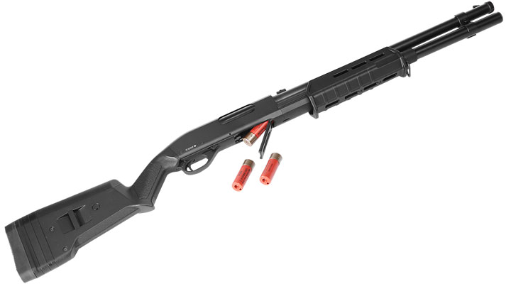 Cyma M870 MP-Style Shotgun Long-Type Tri-Barrel Vollmetall Springer 6mm BB schwarz Bild 5