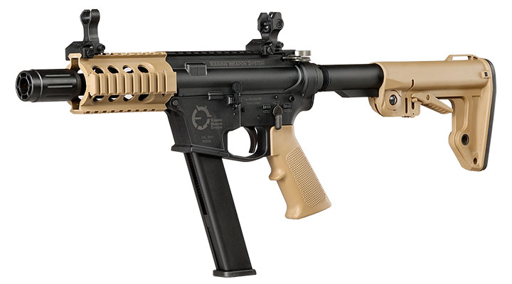 King Arms TWS 9mm SBR Lite Polymergehuse Gas-Blow-Back 6mm BB Dualtone