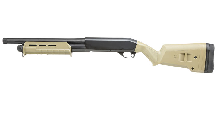 Cyma M870 MP-Style Shotgun Medium-Type Tri-Barrel Vollmetall Springer 6mm BB Dark Earth Bild 1