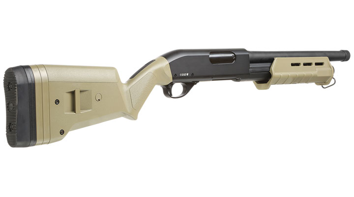 Cyma M870 MP-Style Shotgun Medium-Type Tri-Barrel Vollmetall Springer 6mm BB Dark Earth Bild 3